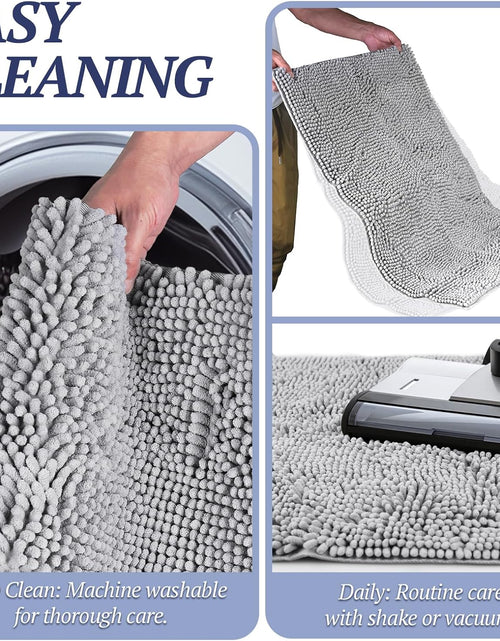 Load image into Gallery viewer, Cat Litter Mat, Litter Trapping Mat, 31"× 20" Cat Kitty Litter Rug with Waterproof Back, Super Soft for Cat'S Paws, Machine Washable, Navy Blue
