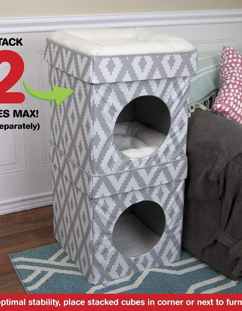 Load image into Gallery viewer, Large Cat Bed, Stackable Cat Cube, Indoor Cat House/Cat Condo, Cat Scratcher
