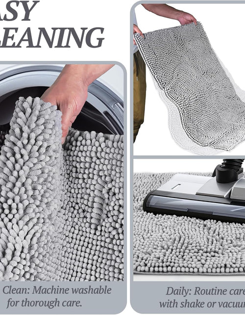 Load image into Gallery viewer, Cat Litter Mat, Litter Trapping Mat, 31"× 20" Cat Kitty Litter Rug with Waterproof Back, Super Soft for Cat'S Paws, Machine Washable, Grey
