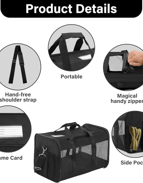 Load image into Gallery viewer, Pet Travel Carrier Soft Sided Portable Bag for Cats, Small Dogs, Kittens or Puppies 17 Lbs Max, Collapsible, Durable, Airline Approved, Travel Friendly (Medium)
