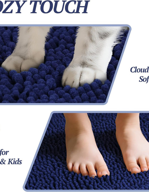 Load image into Gallery viewer, Cat Litter Mat, Litter Trapping Mat, 31"× 20" Cat Kitty Litter Rug with Waterproof Back, Super Soft for Cat'S Paws, Machine Washable, Navy Blue
