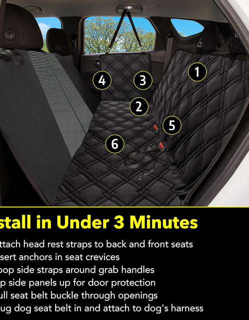Load image into Gallery viewer, Dog Car Seat Cover with Mesh Window, Heavy Duty Dog Seat Cover for Back Seat, Extra Padded Non-Slip Dog Hammock, Water-Resistant Back Seat Protector for Cars Trucks and Suvs (60" W X 64" L)
