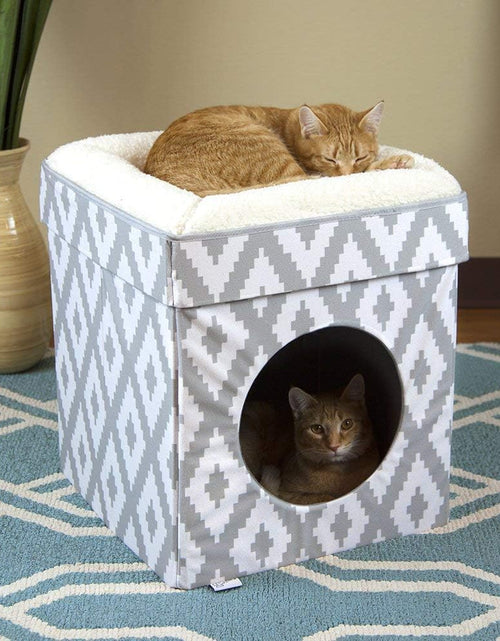 Load image into Gallery viewer, Large Cat Bed, Stackable Cat Cube, Indoor Cat House/Cat Condo, Cat Scratcher
