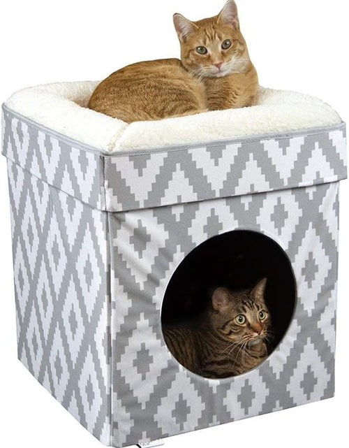 Load image into Gallery viewer, Large Cat Bed, Stackable Cat Cube, Indoor Cat House/Cat Condo, Cat Scratcher
