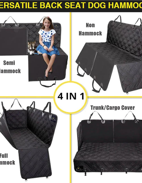 Load image into Gallery viewer, Dog Car Seat Cover with Mesh Window, Heavy Duty Dog Seat Cover for Back Seat, Extra Padded Non-Slip Dog Hammock, Water-Resistant Back Seat Protector for Cars Trucks and Suvs (60" W X 64" L)
