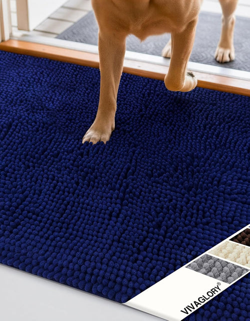 Load image into Gallery viewer, Cat Litter Mat, Litter Trapping Mat, 31"× 20" Cat Kitty Litter Rug with Waterproof Back, Super Soft for Cat'S Paws, Machine Washable, Navy Blue
