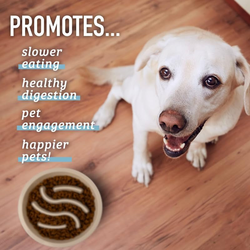 Leashboss Slow Feeder Dog Bowls - Cup Maze Puzzle Food Bowl with Feeder Holes, Fits into Elevated Pet Feeders - Slow Eating for Large, Medium & Small Sized Breeds (2 Cup - 7.5-8 Inch Feeder Holes)