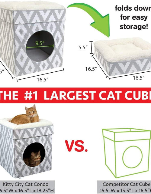 Load image into Gallery viewer, Large Cat Bed, Stackable Cat Cube, Indoor Cat House/Cat Condo, Cat Scratcher
