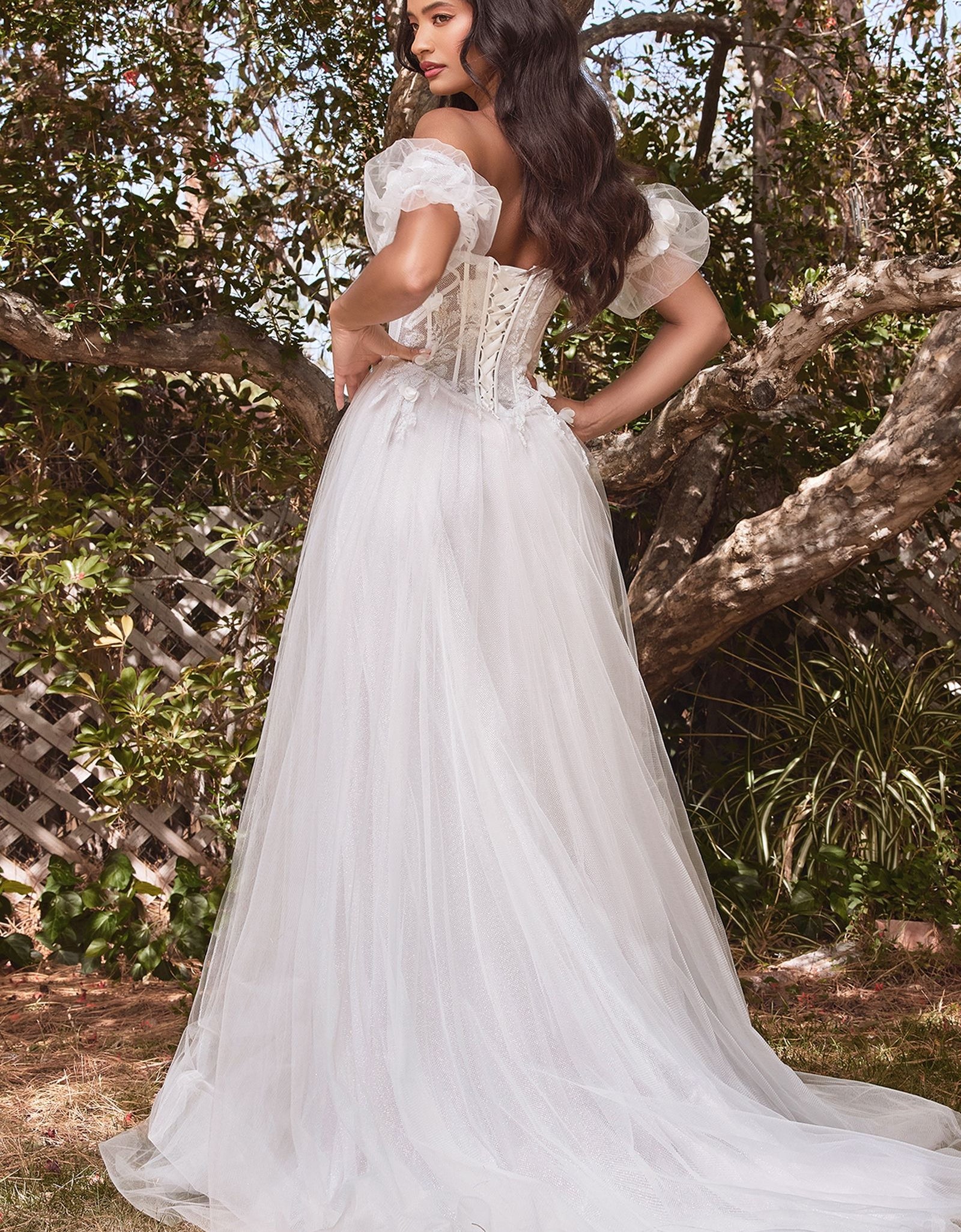 Strapless Floral Ball Gown
