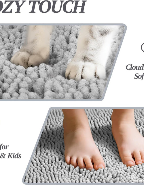 Load image into Gallery viewer, Cat Litter Mat, Litter Trapping Mat, 31"× 20" Cat Kitty Litter Rug with Waterproof Back, Super Soft for Cat'S Paws, Machine Washable, Grey

